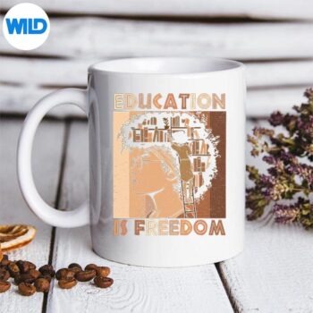 EducationIsFreedomBlackTeacherBooksBlackHistoryMonthmug