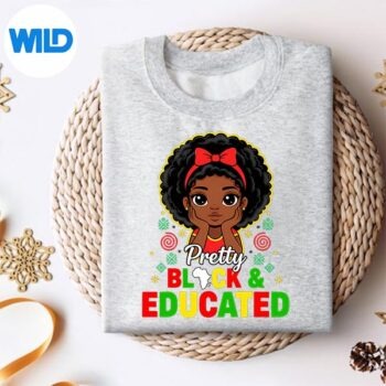 Alternative view of Pretty Black And Educated Black History Month Afro Girls SVG PNG Digital Design