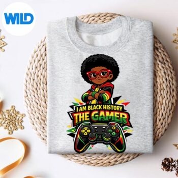 Alternative view of Proud African American Gamer Im Black History Month Funny SVG PNG Digital Design