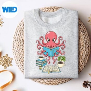 BookishOctopusReadingBooksAndCoffeeLiterarysweater