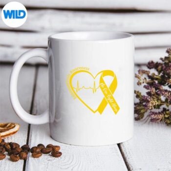 EndometriosisAwarenessHeartYellowRibbonEndoSupportmug