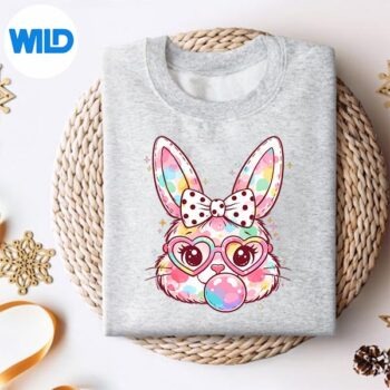 GirlsEasterCuteBunnyFacePinkEasterGirlssweater