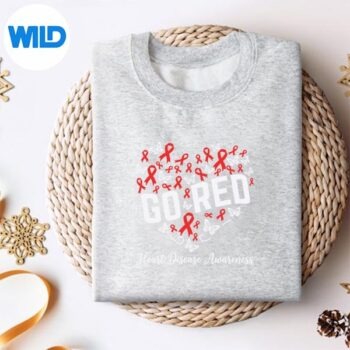 Alternative view of Go Red Heart Disease Awareness Red Ribbon Chd Heart PNG SVG for Cricut PNG