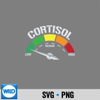Low Cortisol Levels Vintage Cut File PNG