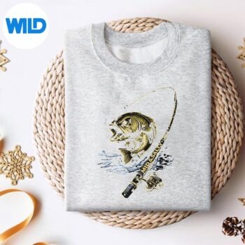 Alternative view of Mid Salty Angry Bass Fishing Color Digital Design PNG