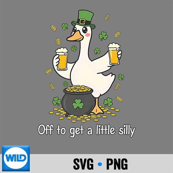 Off To Get Little Silly Irish Goose Beer Drinking Shamrock SVG Cut File PNG 1 Off To Get Little Silly Irish Goose Beer Drinking Shamrock SVG Cut File PNG