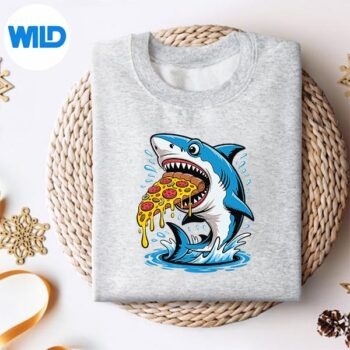 Alternative view of Pizza Eating Shark Food Lovers Jawsome SVG Cut File PNG