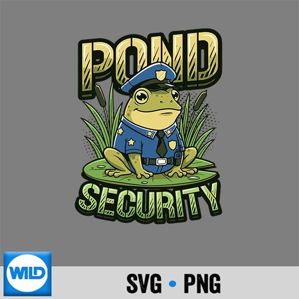 Pond Security Frog Officer Amphibian Lover SVG PNG Digital Design PNG 1 Pond Security Frog Officer Amphibian Lover SVG PNG Digital Design PNG
