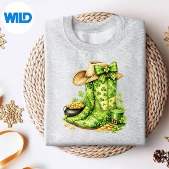 RetroWesternCowBootsCowgirlStPatricksDayForsweater