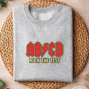 Alternative view of ABCD Rock The Test Day Teacher Student Motivational Testing SVG PNG