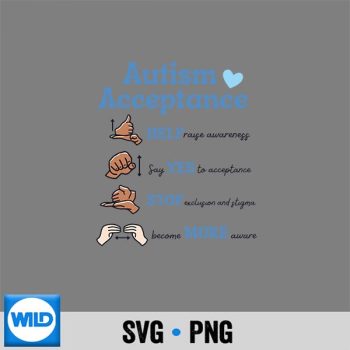 Autism Acceptance Autism Awarenes SVG PNG
