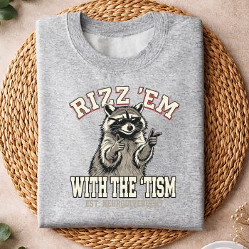 Alternative view of Autism Funny Rizz Em with The Tism Meme Autistic Racoon SVG PNG