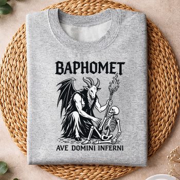 BaphometGothicOccultSatanicSkeletonDarksweater