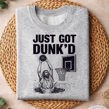 Alternative view of Baptism Jesus Basketball Just Got Dunkd Christian SVG PNG