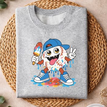 Alternative view of Baseball Drip for Boys Ice Cream Drip Baseball Summer Sport SVG PNG