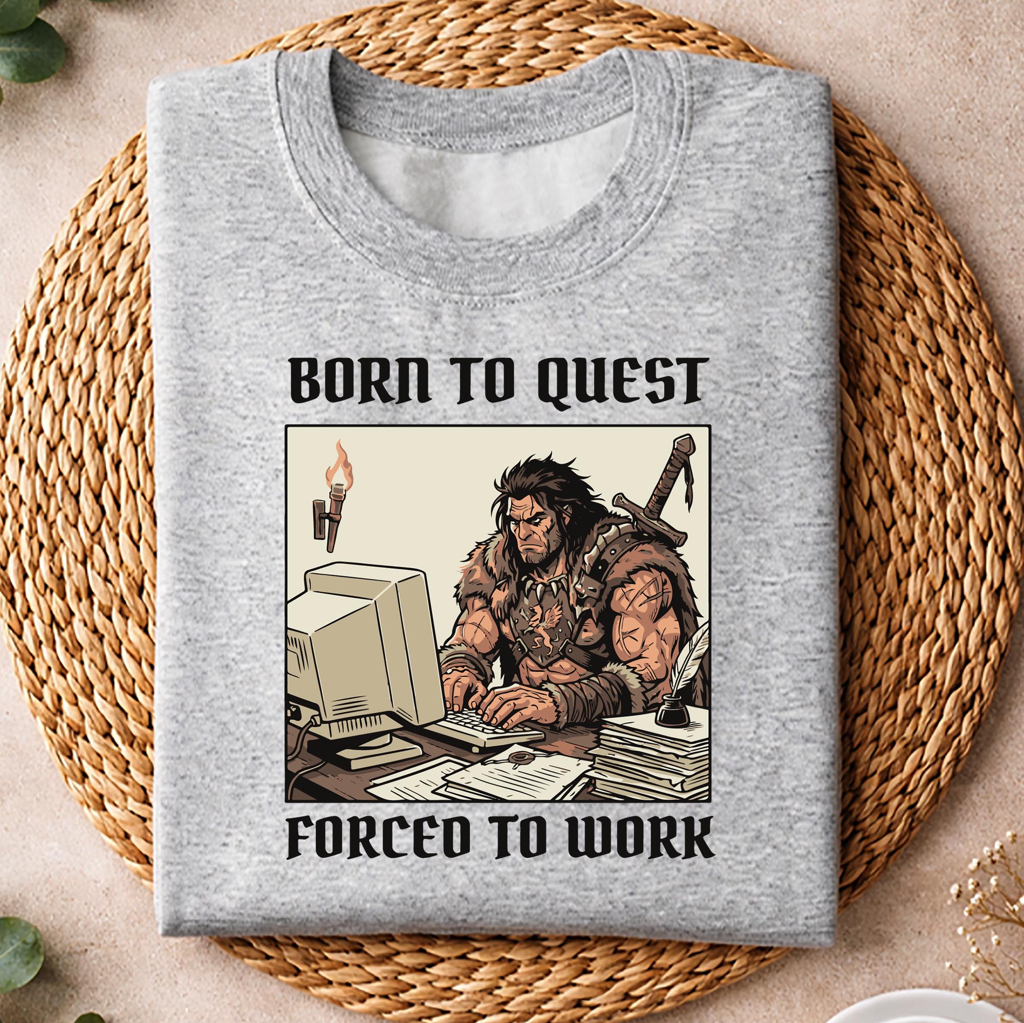 Born to Quest Forced to Work Funny Gamer Barbarian Sarcastic SVG PNG 2 Born to Quest Forced to Work Funny Gamer Barbarian Sarcastic SVG PNG - Image 2