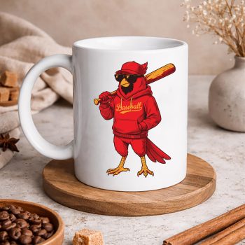 Cardinal Bird Baseball Retro SVG PNG 5 CardinalBirdBaseballRetromug