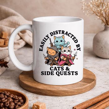 CatsSideQuestDistractedTabletopFunnyGamingmug