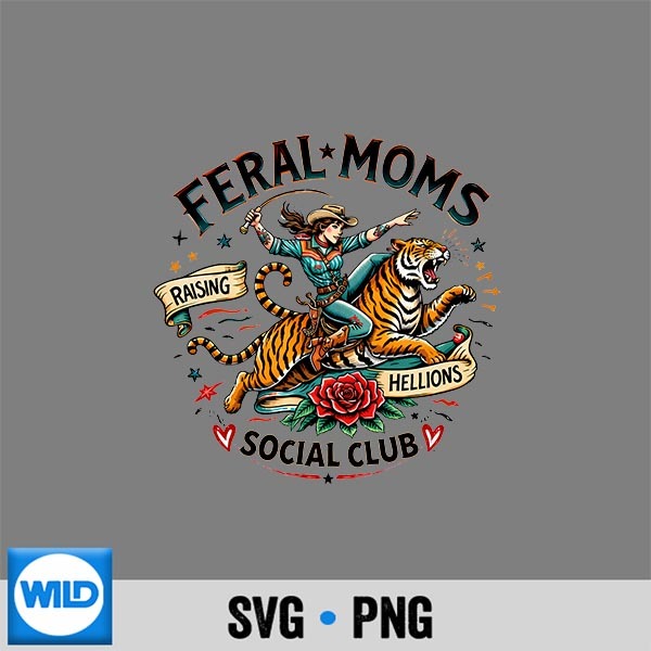 Cowgirl Raising Hellions Tiger Rider Feral Moms Social Club SVG PNG 1 Cowgirl Raising Hellions Tiger Rider Feral Moms Social Club SVG PNG