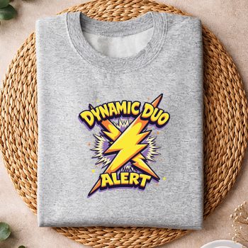 Alternative view of Dynamic Duo Alert Mom and Son Matching SVG PNG