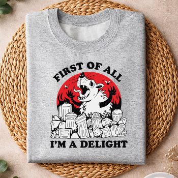 Alternative view of First of All Im A Delight Angry Opossum Sarcastic Possum SVG PNG