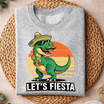 Alternative view of Funny Cinco De Mayo Dinosaur Lets Fiesta Mexican Sombrero Dino SVG PNG