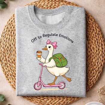 Alternative view of Funny Goose Off to Regulate Emotions Mental Health Counselor SVG PNG