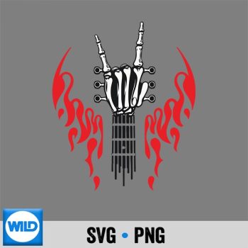 Classic Shop 21 Funny Guitar Skeleton Rock Hand SVG PNG