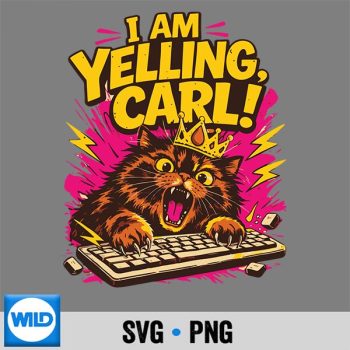 Classic Shop 23 Funny I Am Yelling Carl Donut Cat Meme SVG PNG