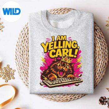 Alternative view of Funny I Am Yelling Carl Donut Cat Meme SVG PNG