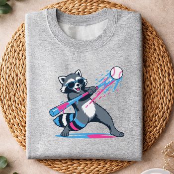 Alternative view of Funny Raccoon Baseball Ice Cream Drip SVG PNG