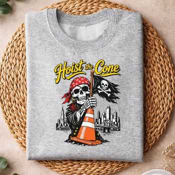 Alternative view of Funny Skull Hoist The Cone Pirates Baseball SVG PNG