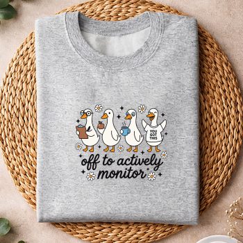 Alternative view of Funny Teacher Goose Off to Actively Monitor Testing Day SVG PNG