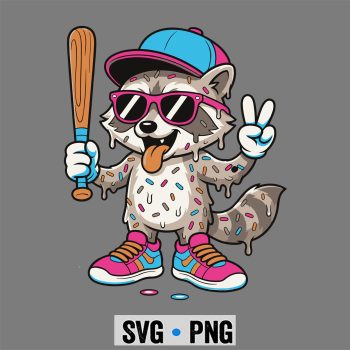 Classic Shop 15 Funny Trash Panda Raccoon Baseball SVG PNG
