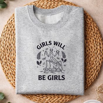 Alternative view of Girls Will Be Will Girls Praying Mantis Entomology SVG PNG