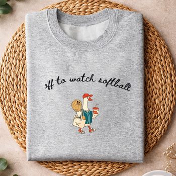 Alternative view of Goose Off to Watch Softball SVG PNG