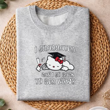 Alternative view of Graduation, Hello Kitty Graduation Kindergarten Graduated Can I Go Back To Bed Now SVG PNG