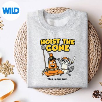 Alternative view of Hoist The Cone Funny Raccoon Meme SVG PNG