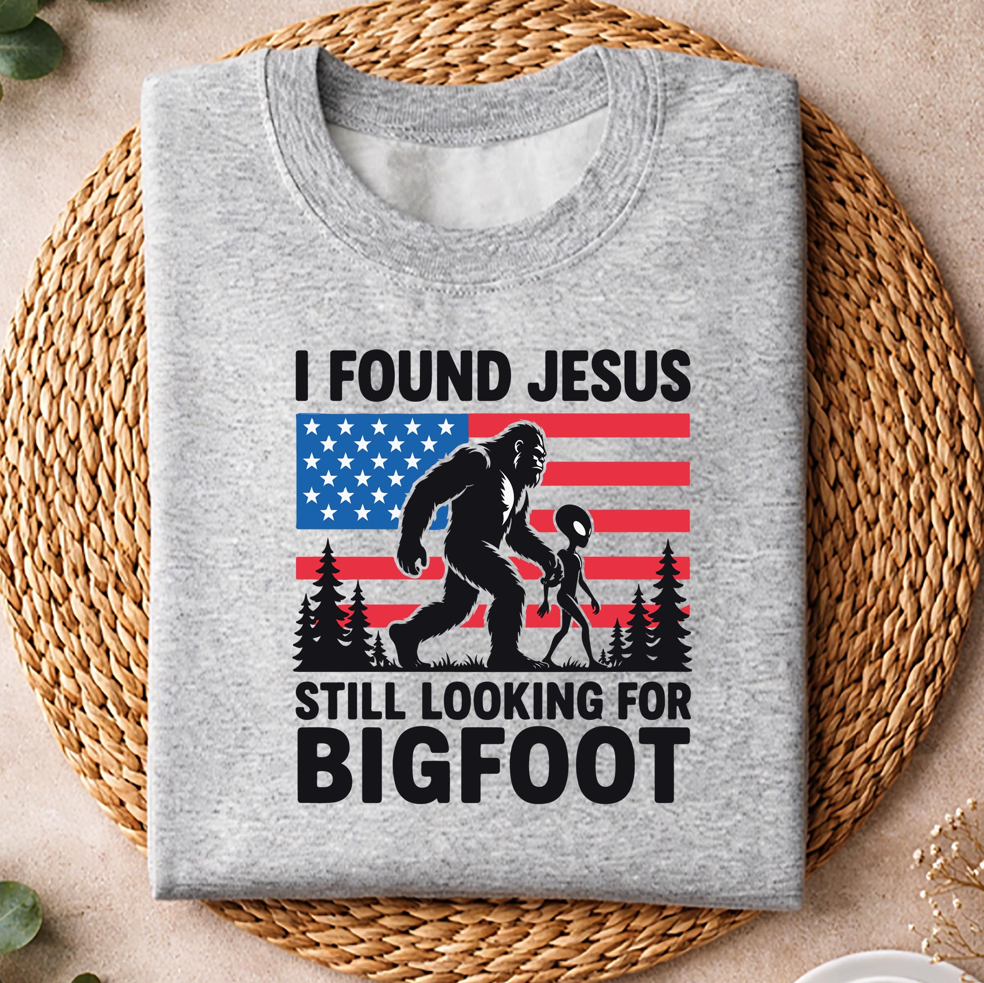 Bigfoot, I Found Jesus Still Looking for Bigfoot Alien Retro USA Flag SVG PNG 2 Bigfoot, I Found Jesus Still Looking for Bigfoot Alien Retro USA Flag SVG PNG - Image 2