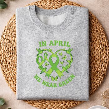 Alternative view of In April We Wear Green Ribbon Organ Donation Donor Support SVG PNG