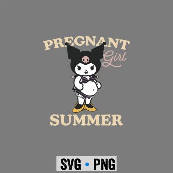 Pregnancy, Kuromi Mom Pregnant Girl Summer Funny Baby Announcement SVG PNG