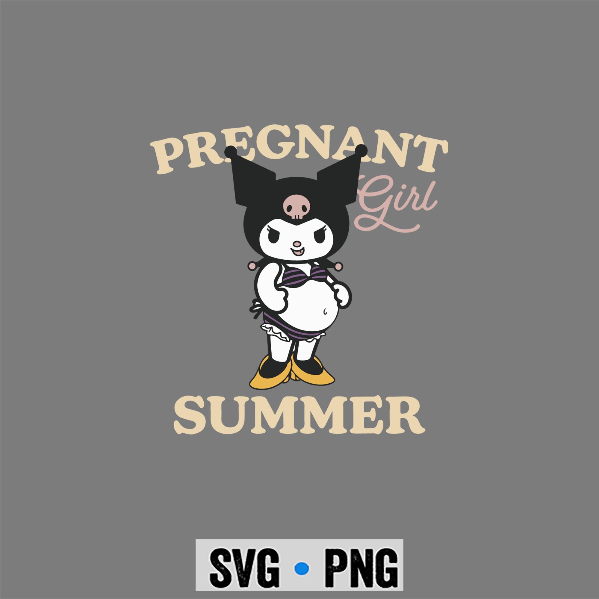 Pregnancy, Kuromi Mom Pregnant Girl Summer Funny Baby Announcement SVG PNG 1 Pregnancy, Kuromi Mom Pregnant Girl Summer Funny Baby Announcement SVG PNG