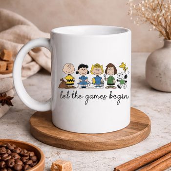 LetTheGamesBeginFieldDayPeanutsSnoopyTeacherStudentmug