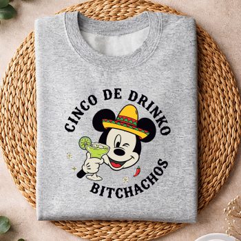 Alternative view of Mickey Cinco De Drinko Bitchachos Skeleton Margarita Drinking SVG PNG