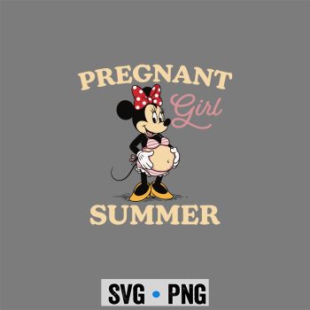 Pregnancy, Minnie Mom Pregnant Girl Summer Funny Baby Announcement SVG PNG
