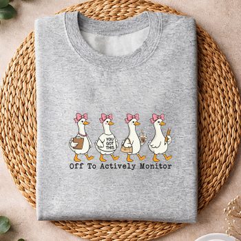 Alternative view of Off to Actively Monitor Teacher Testing Day Goose SVG PNG