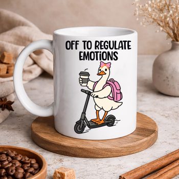 OfftoRegulateEmotionsGooseDrinkingCoffeemug
