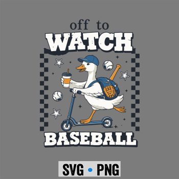 Off to Watch Baseball Goose Funny SVG PNG
