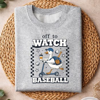 Alternative view of Off to Watch Baseball Goose Funny SVG PNG