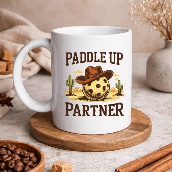 PaddleUpPartnerHowdyPickleBallWesternPlayPickleballmug